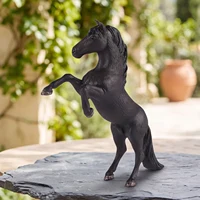 Realistic Black Horse Figurine for Girls and Boys 4x6 Inch Rearing Horse Art Figurine Pony Figurine for Desk Bookshelf Cabinet 2