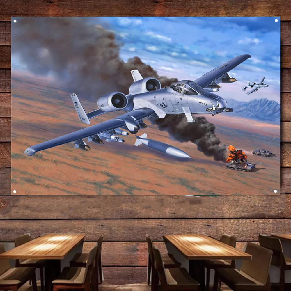 

A-10 Thunderbolt II Fighter Flag & Banners U.S. Air Force Aviation Military Art Poster Wall Art Tapestry Home Decor Painting