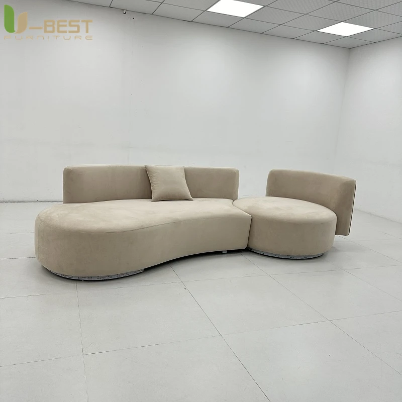 U-best Luxury Curved Sectional Sofa French Hotel Couch for Business Club Lounge Executive Waiting Room & Residential