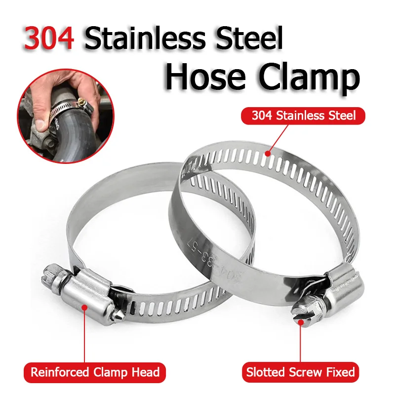 Adjustable 304 Stainless Steel Duct Clamps Hose Clamp Pipe Clamp Air Ducting Clamp Worm Drive Hose Clamp  Hose Clamp 6 to 550mm