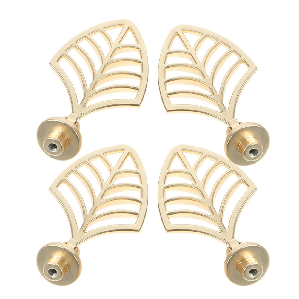 

4Pcs Furniture Pull Handle Leaf Shape Metal Cabinet Knobs for Drawers Dresser Wardrobe Door Pull Replacement Door Handle