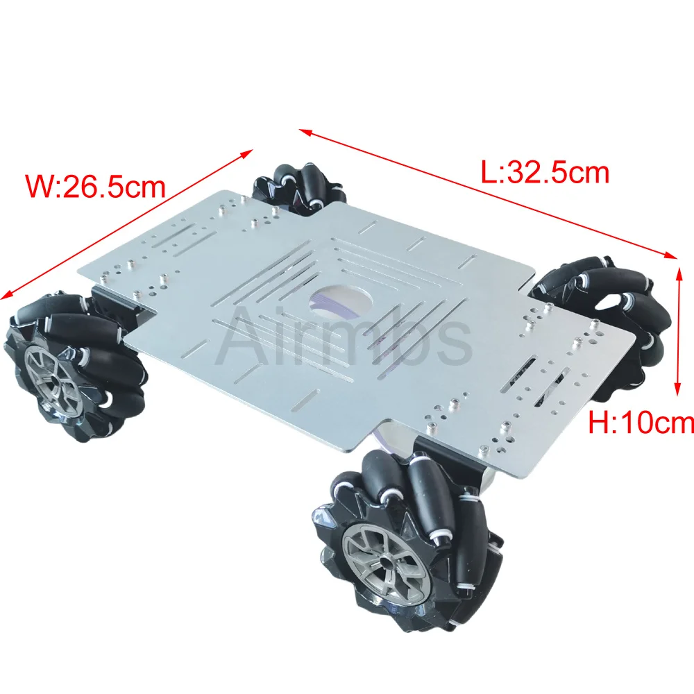 Coche Robot con rueda Mecanum 4WD de carga de 25KG con controlador Arduino PS2, Motor codificador de 12V CC para chasis de brazo de Robot Arduino ROS
