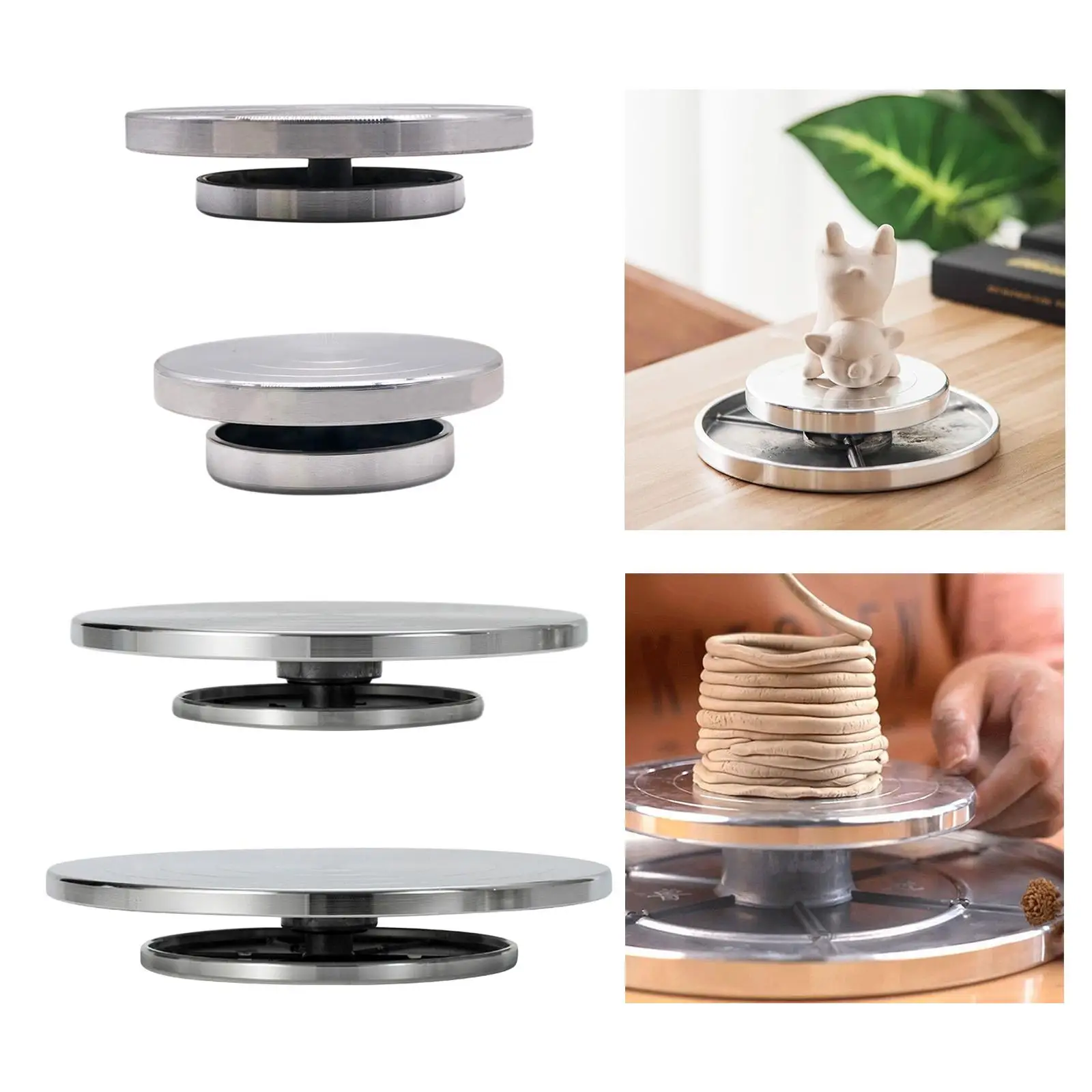 Pottery Wheel Double-Sided Pottery Turntable DIY Clay Tools Cake Rotating Table Ceramics Clay Projects DIY Tools Accessories