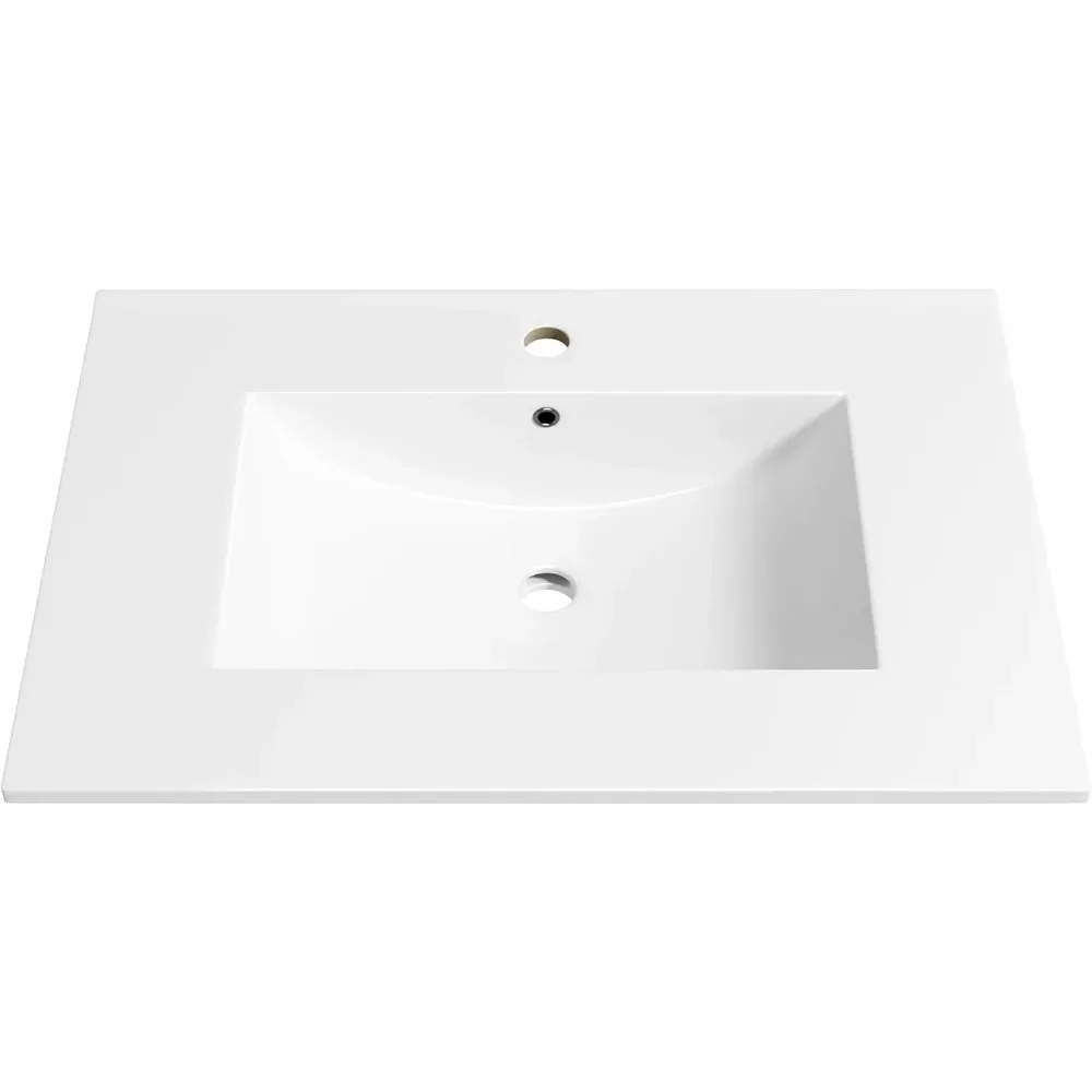 

31"x22" Bathroom Sink, Ceramic Vanity Sink Top with Overflow, Drop-in Rectangle Vessel Sink for Ideal Bathroom Use Solution