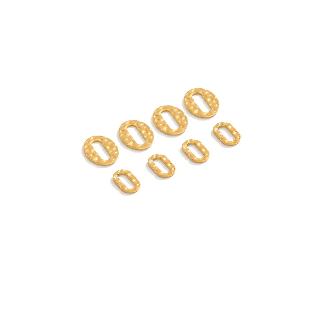 20pcs Stainless Steel Gold Hollow Oval Charm Connectors for DIY Exquisite Jewelry Earrings Necklace Accessories Making Supplies