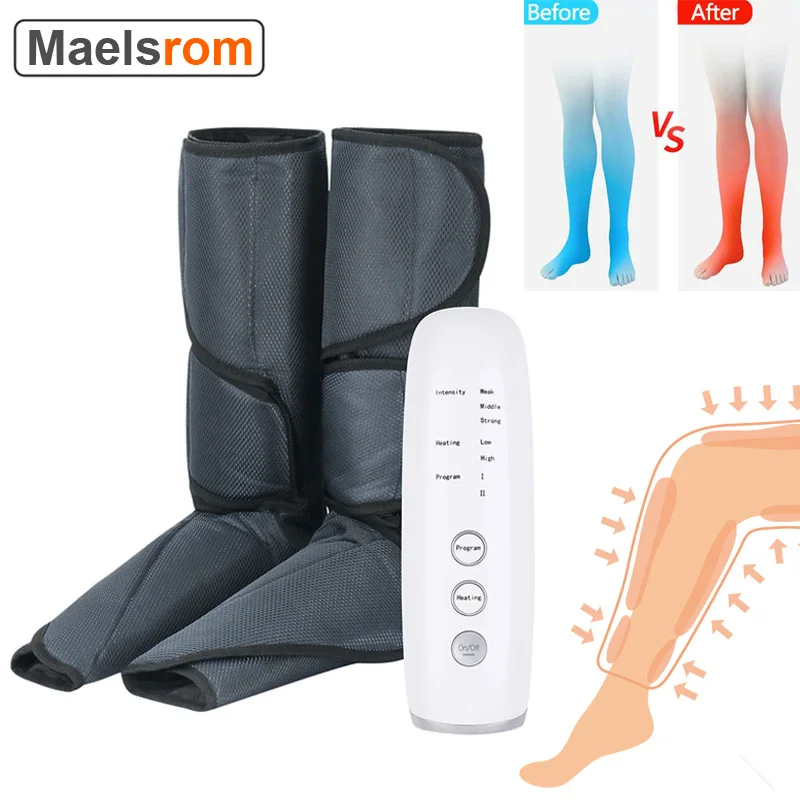 

Leg Massager with Heat Air Compression Massage for Foot & Calf Helpful for Circulation Muscles Relaxation 3 Intensities 3 Modes