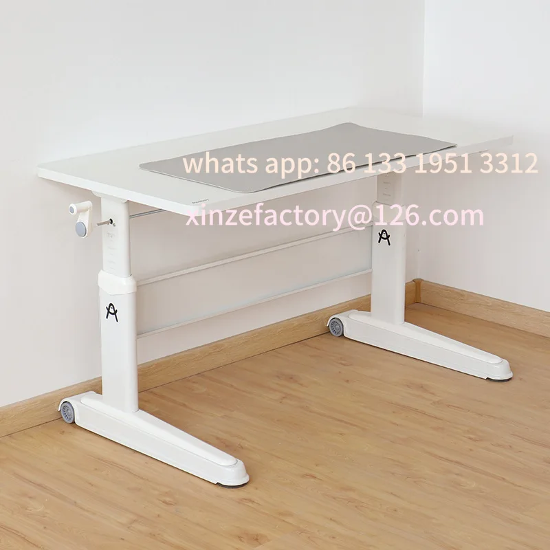 Table solid wood desk writing home primary school students white table lifting desk and chair