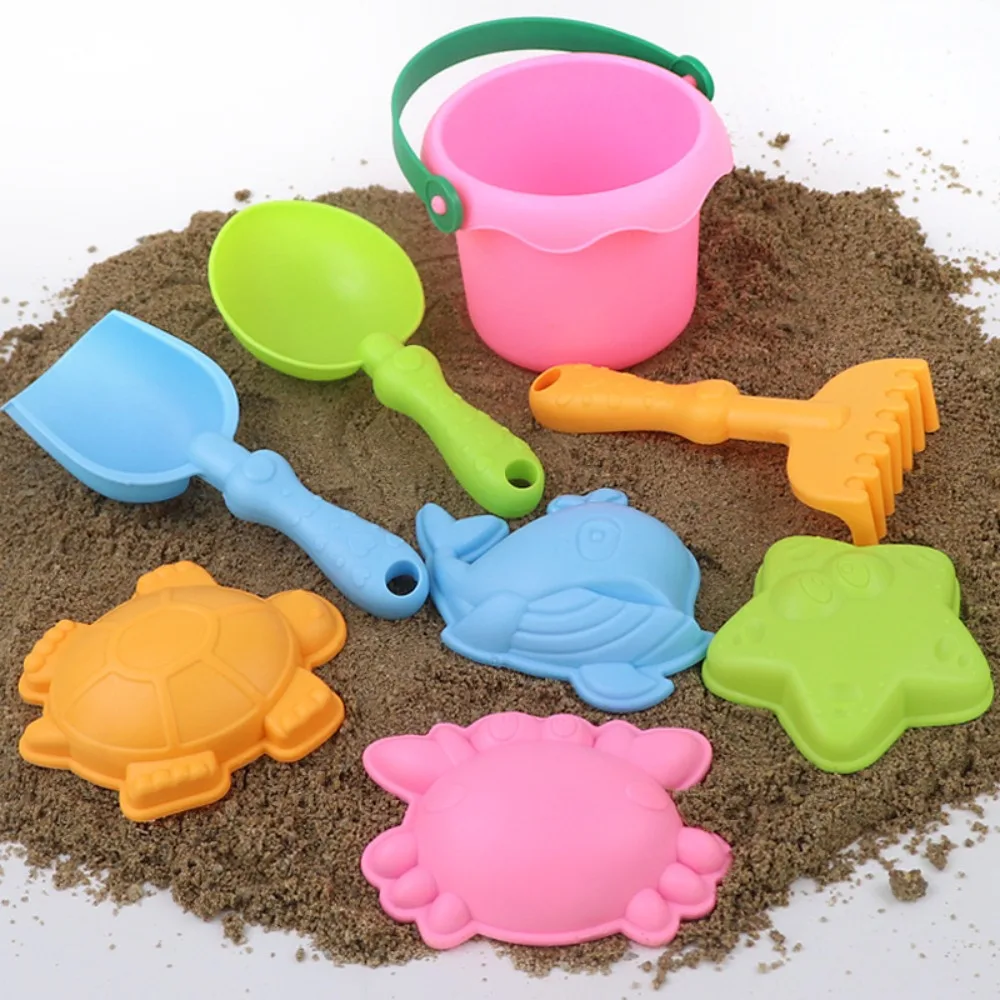 Creative Multicolor Beach Toy Set Soft Plastic Wear-resistant Sand Shovel Durable Smooth Digging Sand Kit Outdoor Game