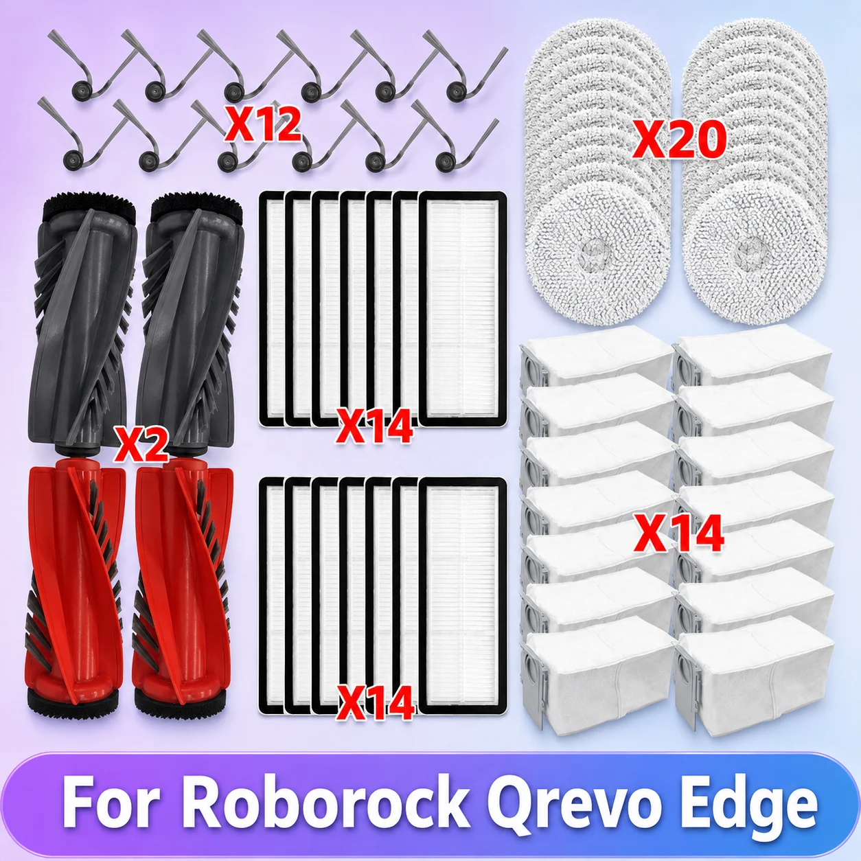 �y�Z�[�����z( Roborock Qrevo Edge / EdgeC / Edge S5A/  5V1 / Curv / S5V / S5X / 5A1 / 5XC / 5AE / CurvC / Qrevo C ) �Ή����i �働�[���[ �T�C�h�u���V HEPA�t�B���^�[ ���b�v�p�z �_�X�g�o�b�O �A�N�Z�T���[