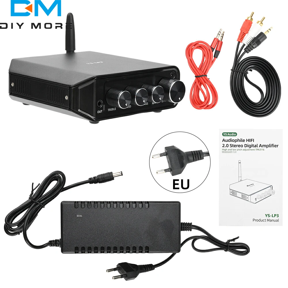 

Dual Channel Bluetooth 5.4 Digital Amplifier Board 50W * 2 Hi Fi Stereo Digital Amplifier TPA3116 Adjustable High and Low Bass