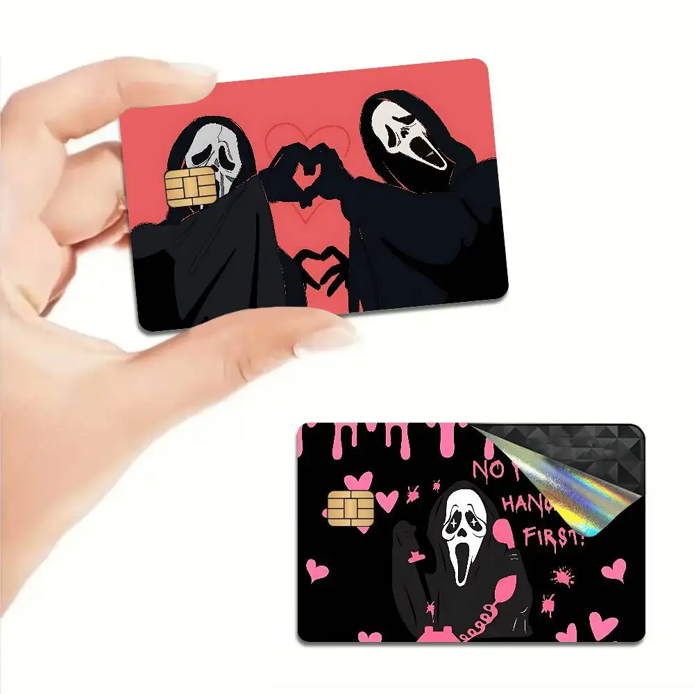S-SCREAMS Horror Movie Fashion Matte Gold Silver Black Matte Film Skin Sticker Tape for Bank Credit Debit Card
