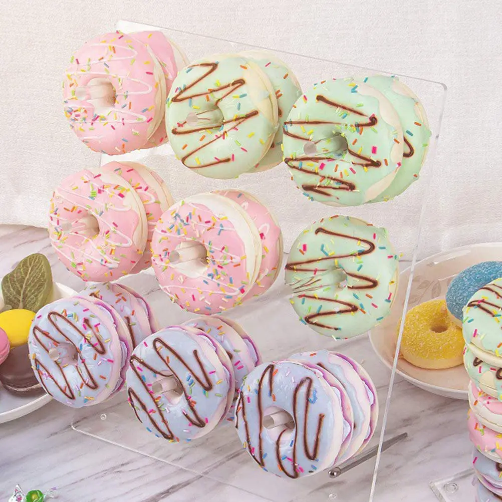 

1Pcs Acrylic Donuts Stand Clear Donut Display Shelf for Wedding Birthday Party Banquet Dessert Table Decoration