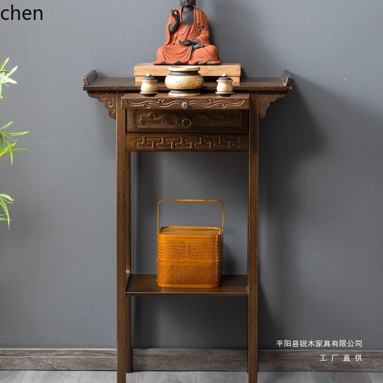 CZ Household God of Wealth Guan Gong Worship Table Guanyin Buddha Statue Offering Stand Altar Buddha Shrine Offering Cabinet