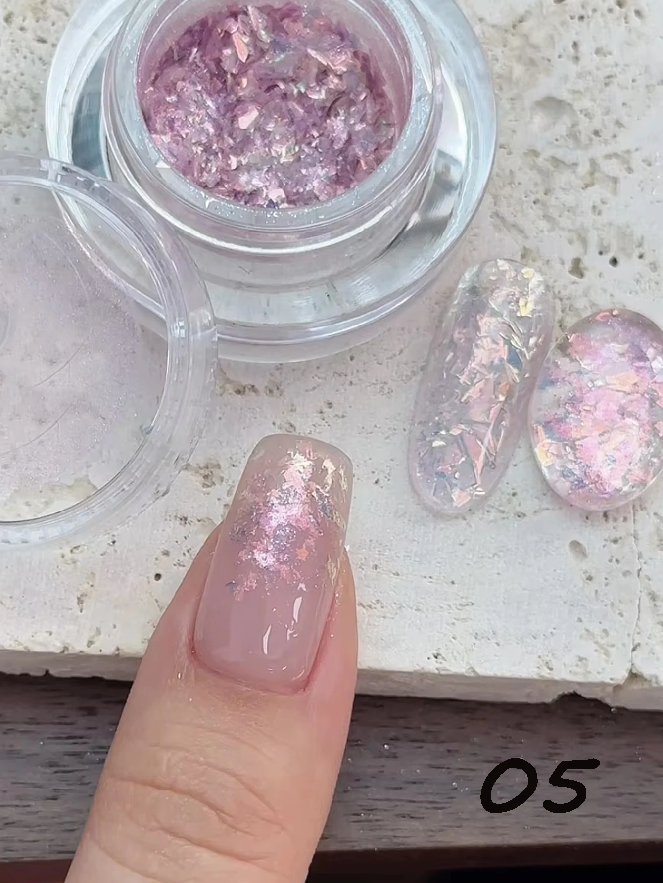 1 قطعة من أورورا الملونة أوبال مسمار الفن مسحوق بريق DIY مسمار الفن الساحرة هدية عيد الميلاد #5