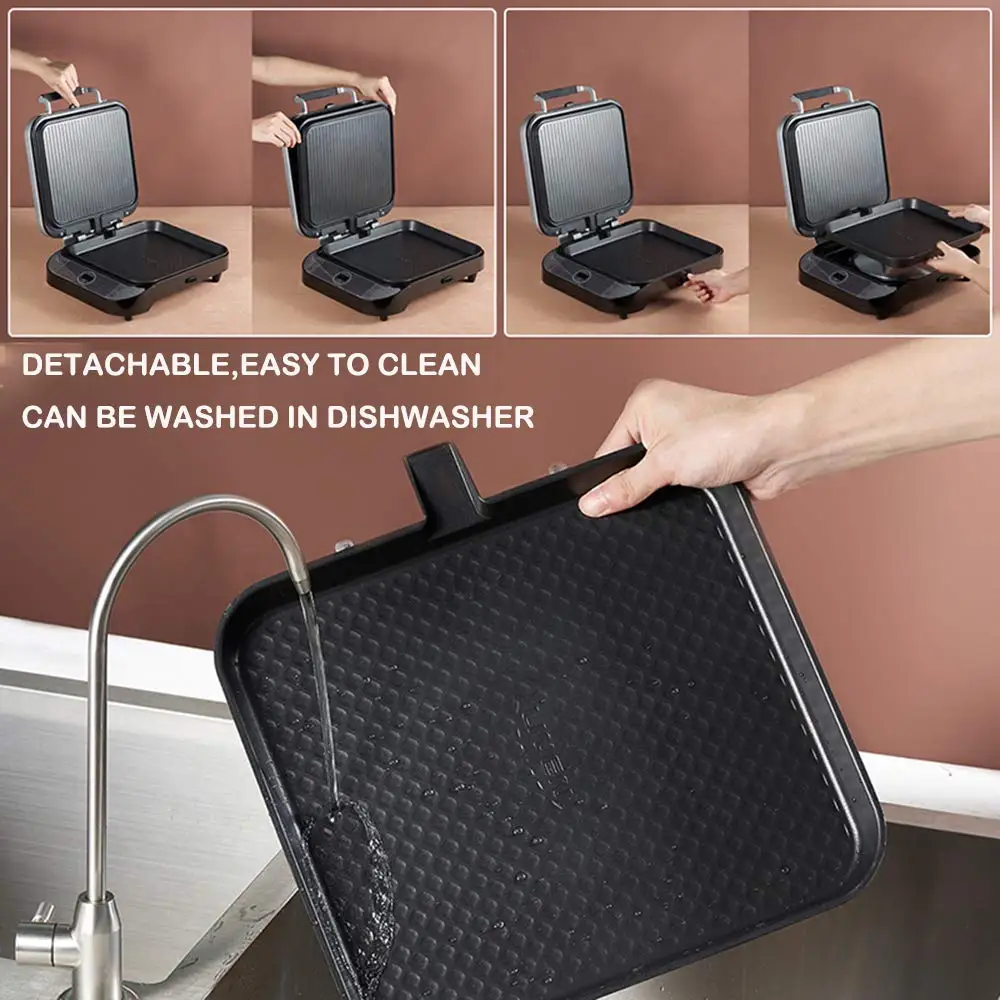 Liven ElectricベーキングパンLR-FD431スキレットグリドル取り外し可能な右上下パン焦げ付き防止