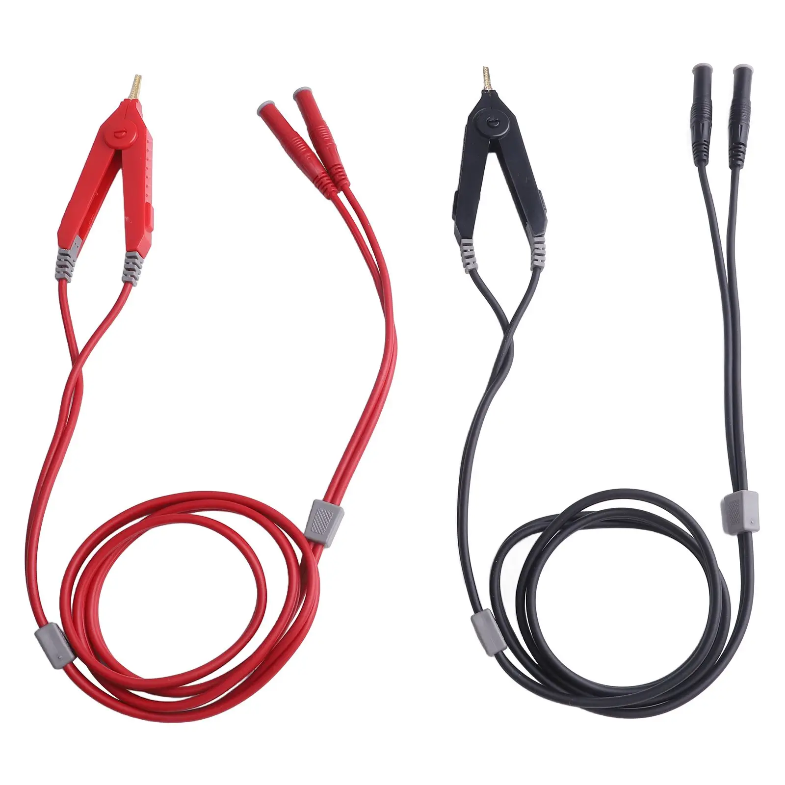 

Low Resistance Tester 4mm Banana Jacks 1.2 Meter Length Gold-Plated Copper Clips Insulating Protective Sleeve For DMM Testing