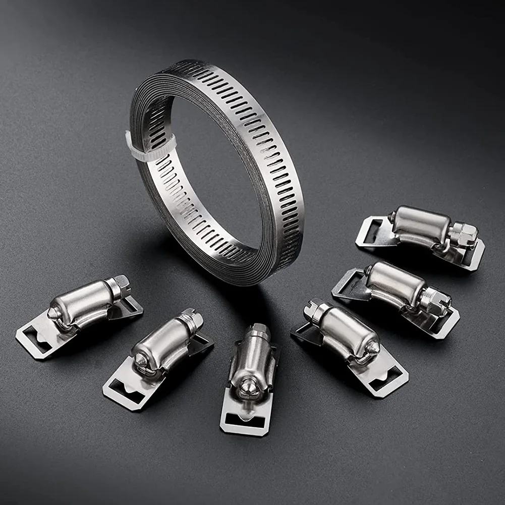 Y50A-304 Stainless Steel Adjustable Hose Clamps, DIY Worm Gear Duct Clamp Set, For Radiator/Automotive & Mechanical Plumbing