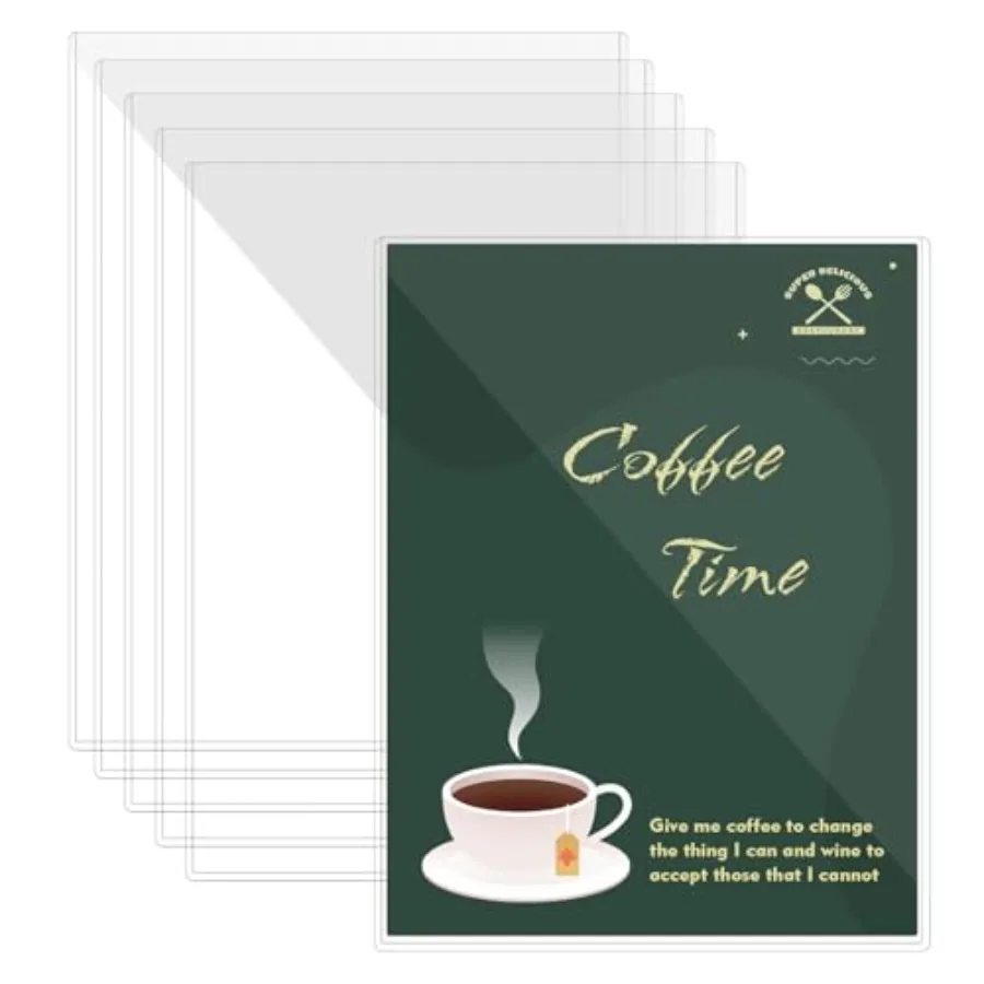 

6 Pcs 8.5 x 11 Certificate Document ProtectorsClear Rigid Plastic Coloring Page Protector Clear Plastic Sleeves for Paper 8.5 x