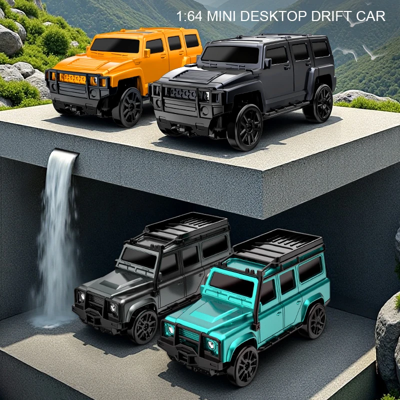 

1/64 Mini Tabletop Drift Car 2.4G 4WD Off-road Remote Control Racing Vehicle Full Scale Drifting Car Toys for Children Kids Gift