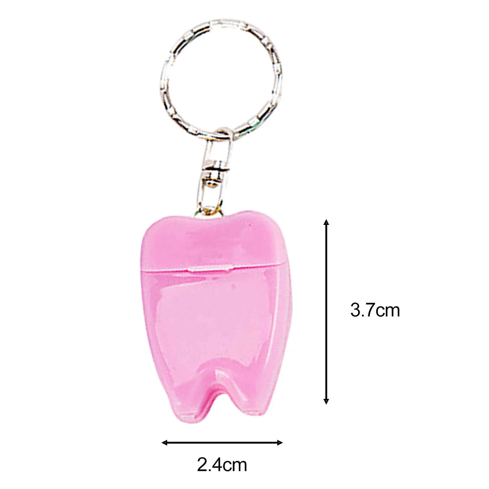 NEW Portable Tooth-Shaped Key Chain Dental Floss Flat-Line Cleaning Tooth Oral Care Durability Functional For 15M Length