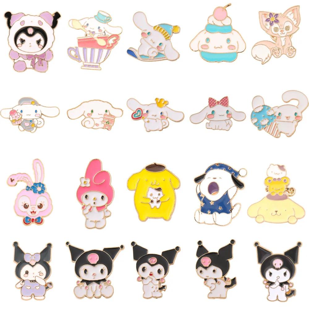 Sanrio Cartoon Charm for Jewelry Making Enamel Necklace Pendant Earring Accessories Diy Supplies Zinc Alloy Gold Plated