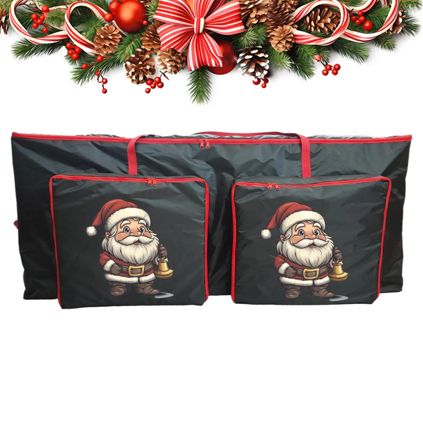 

Christmas Wreath Container Christmas Tree Storage Bag Waterproof Dustproof Bag for Holiday Ornaments Lighting Strings