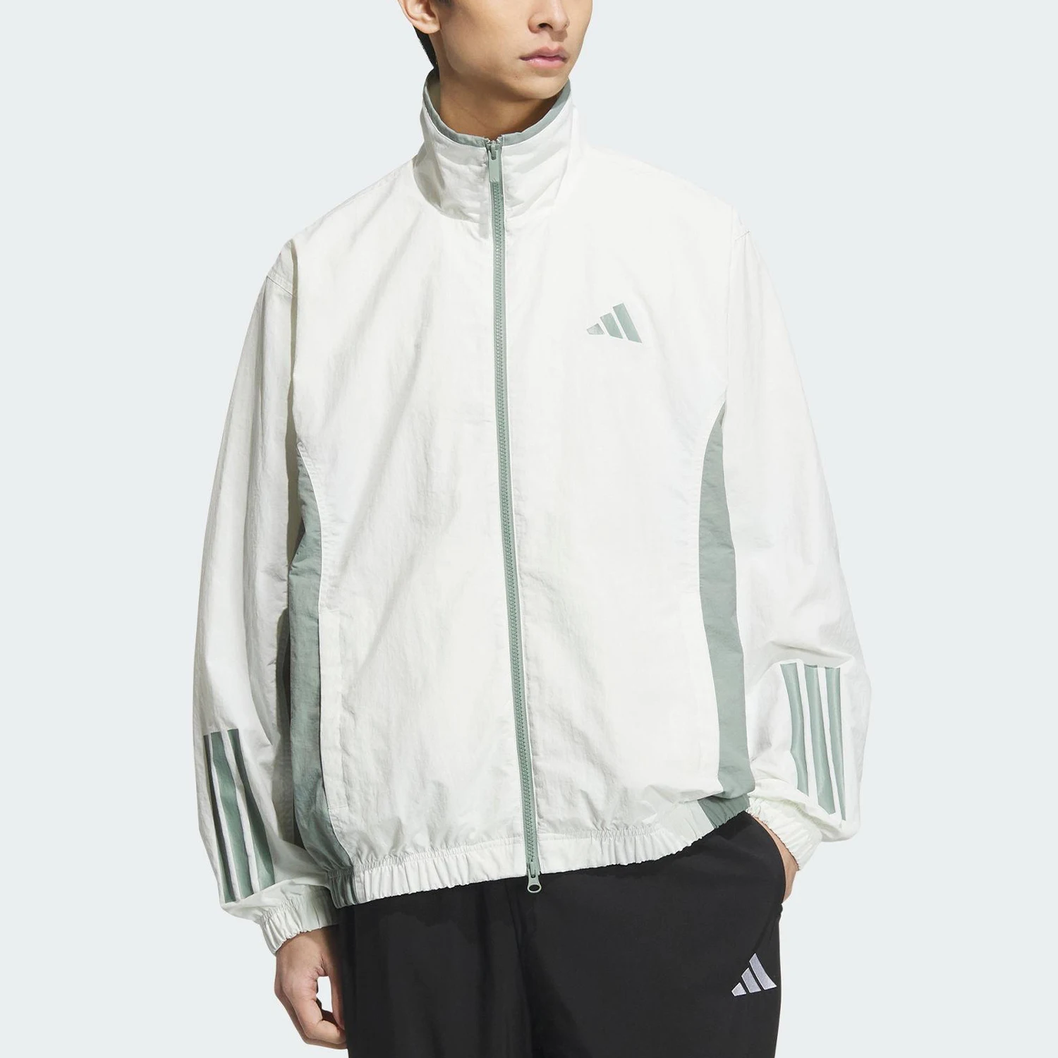 adidas-authentic-spring-new-men's-woven-stand-collar-jacket-jacket-kc3922