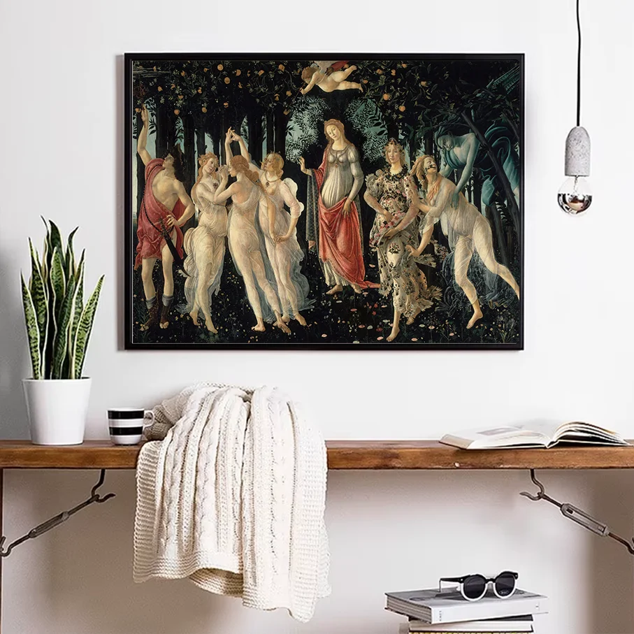 Botticelli Primavera Painting Print Wall Art Decor frameless Renaissance Art Picture Home Living Room Canvas