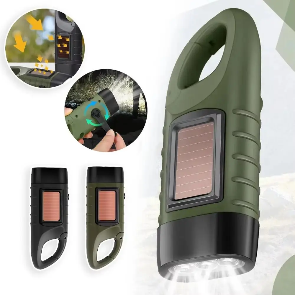 Professional Hand Crank Dynamo LED Flashlight Hand Press Portable Camping Lamp Tent Light Survival Gear