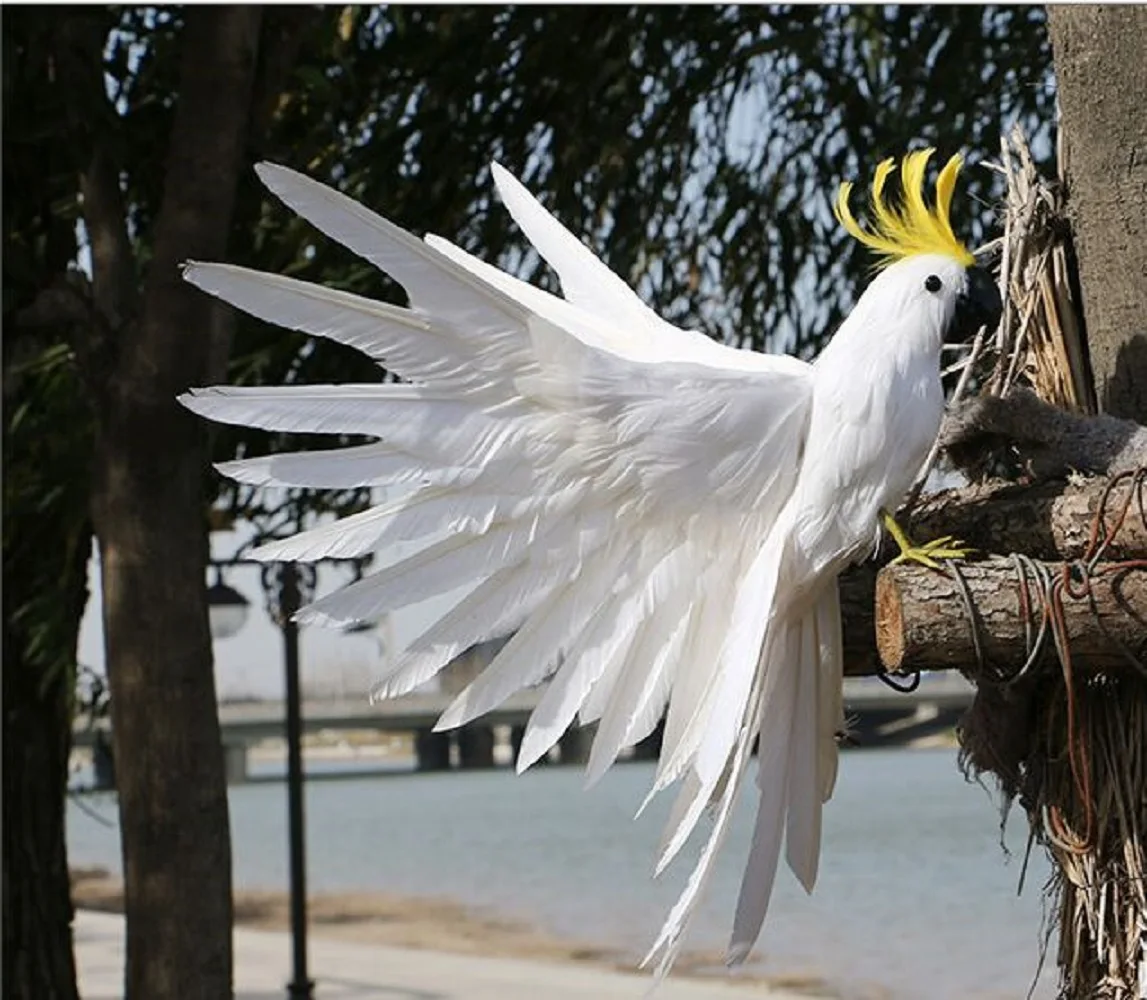 

cute simulation white parrot toy foam&furs wings parrot bird model gift about 35x50cm 3007