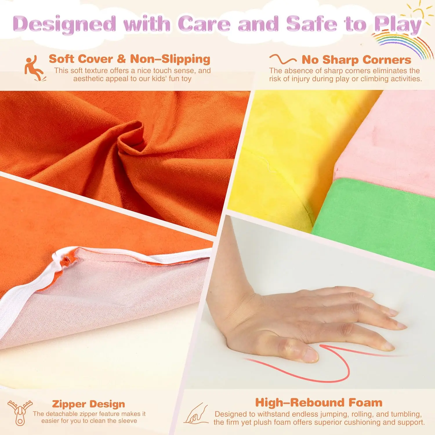 Zachte schuimblokken Klimmen Kruipspeelgoed, 5 stuks Klimspeelgoed voor peuters 3-12 binnen, Ballenbak en Baby Gym Activiteit Speelset voor