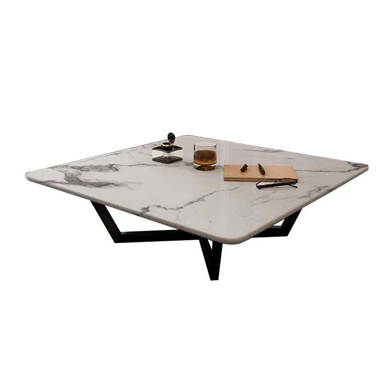 Nordic marble modern simple living room square imported rock slab light luxury coffee table