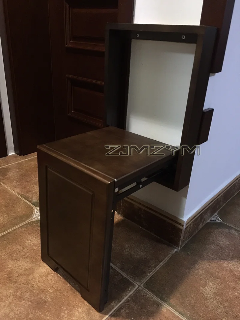 Ultrathin Wall Mounted Folding Seat Chair,  Solid Wood Folding Chair, Living Stool Porch, Shoe Back, Step Stool, Home Furniture