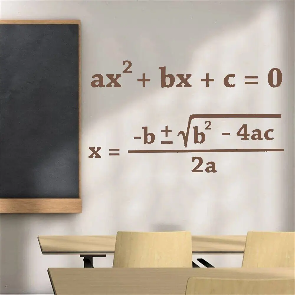 Quadratic Formula Math Vinyl Wall Stickers for Teacher Education Students Classroom School Living Wallpaper Decals Decor DW10227