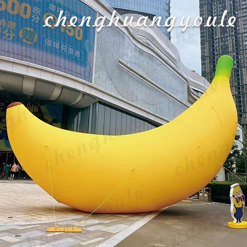 Inflatable banana air model customized fruit atmosphere layout of outdoor activities mall market store drainage decoration