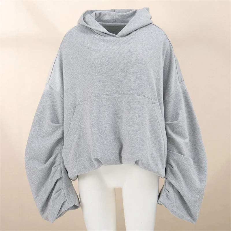 Women\'s sweatshirts New elastic knitted pure cotton long sleeved top for autumn 2024 Casual versatile loose hoodies y2k clothes