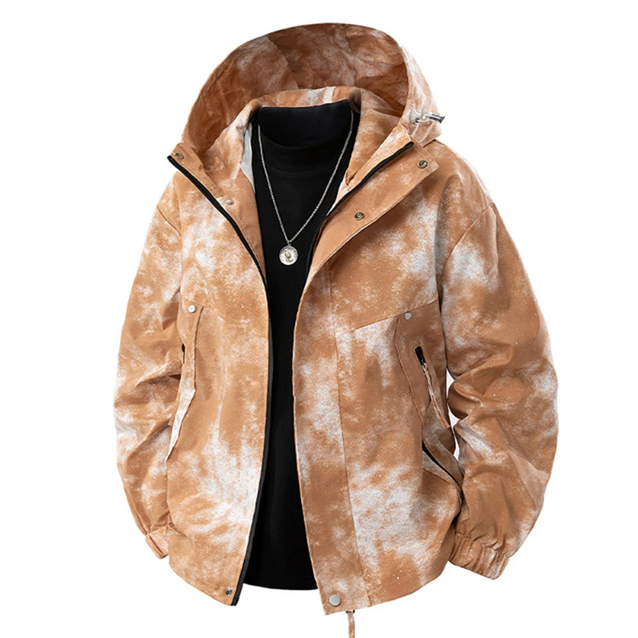 Tie Dye Jacket Men 8XL 9XL Plus Size Camouflage Camp Jacket Coat Male Fashion Casual Camo Outerwear Big Size 9XL