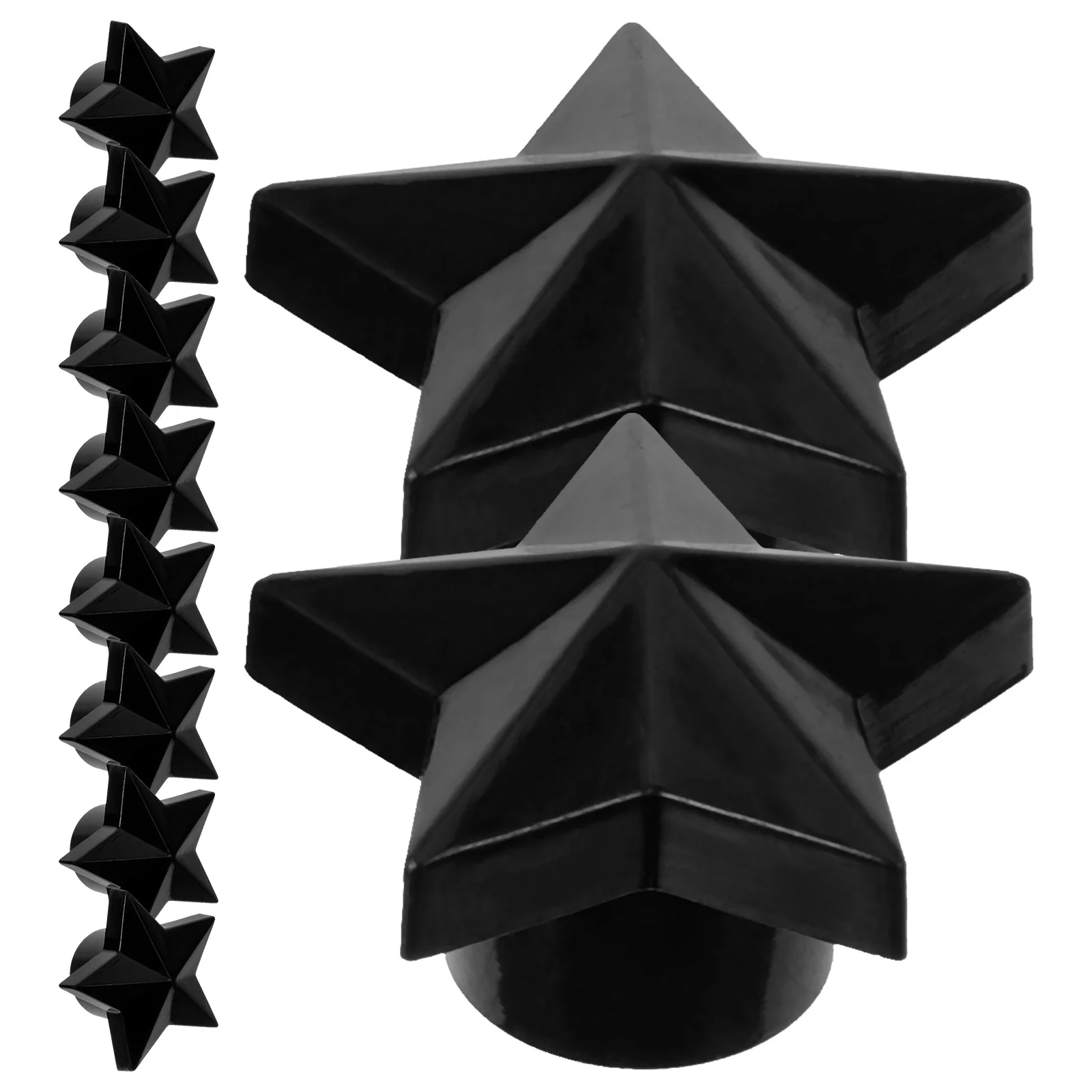 10 Pcs Car Valve Cap Tire Stem Caps for Truck Pentagram Covers Accessories Black