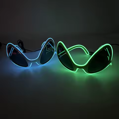 Halloween Funny Sunglasses Boys Girls Personalized Eyewear Alien Style Party Glasses Luminous Neon Light Flashing For Halloween