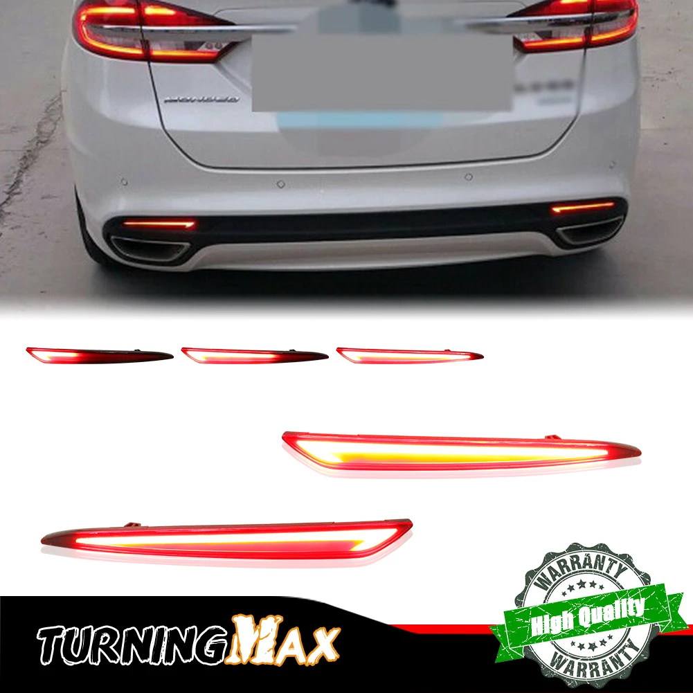 

2pcs Car LED Rear Bumper Lamps For Ford Fusion Mondeo 5 MK5 2013 2014 2015 2016 2017 2018 Brake Reflector Fog Lights Turn Signal