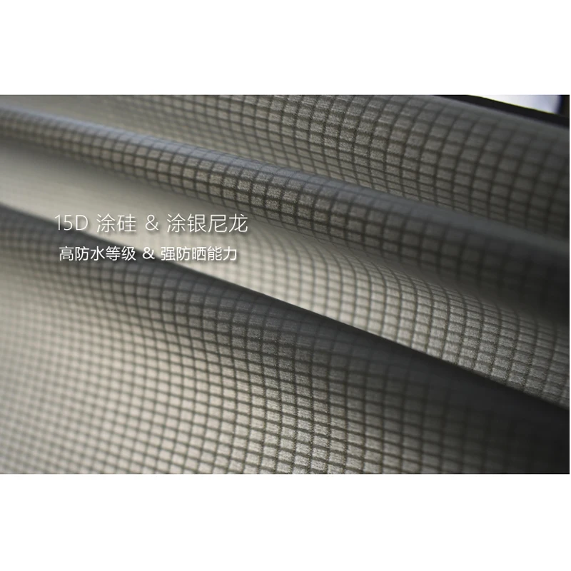 Ultralekka plandeka, pokryta silikonem 15D, srebrny nylon, matryca stopy, schronisko, 210x150cm, 300x210cm — zdjęcie 5