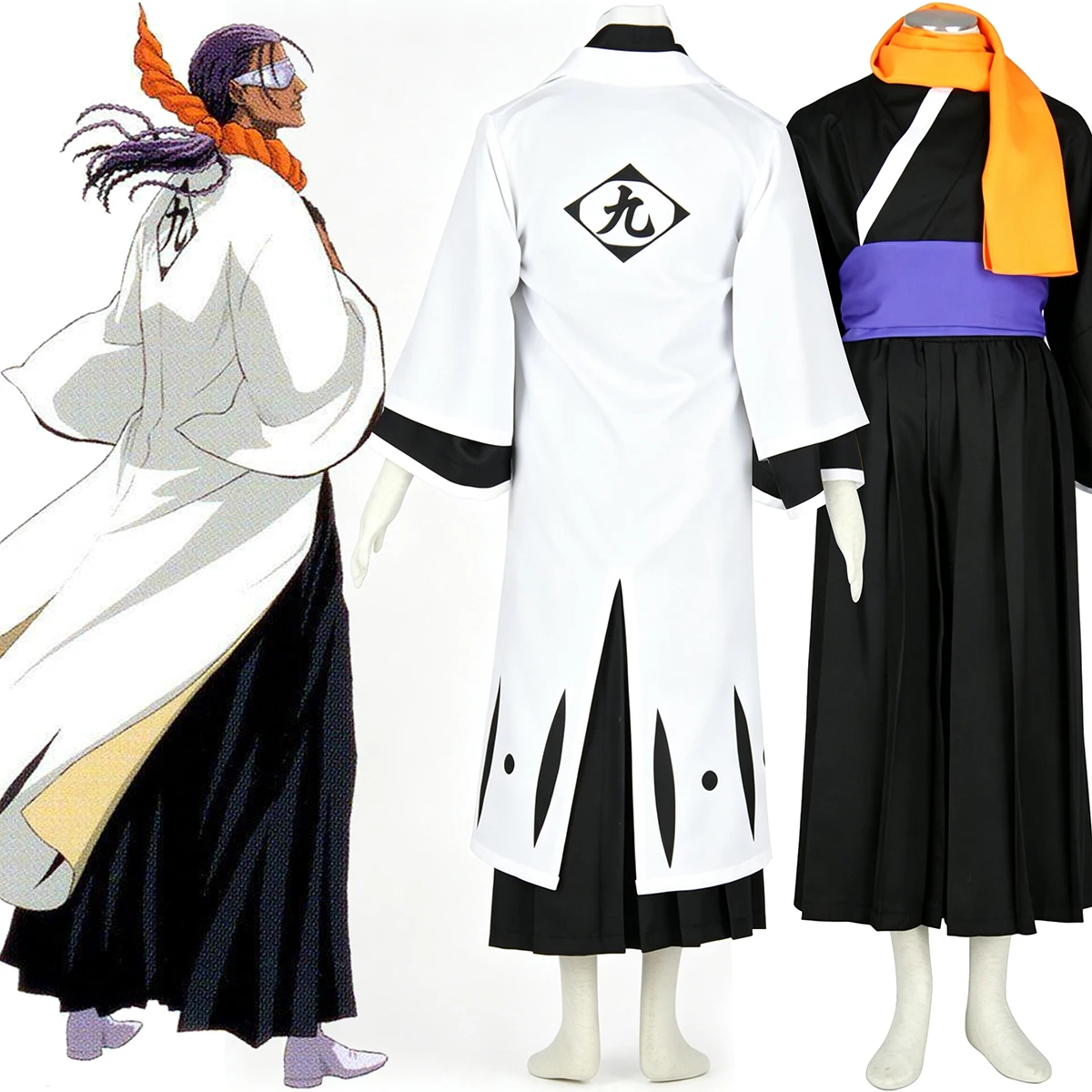 Kaname Tosen Cosplay Costume Anime Soul Society arc Tousen Kaname 9th Division Captain Shinigami Shihakusho Kimono Outfit