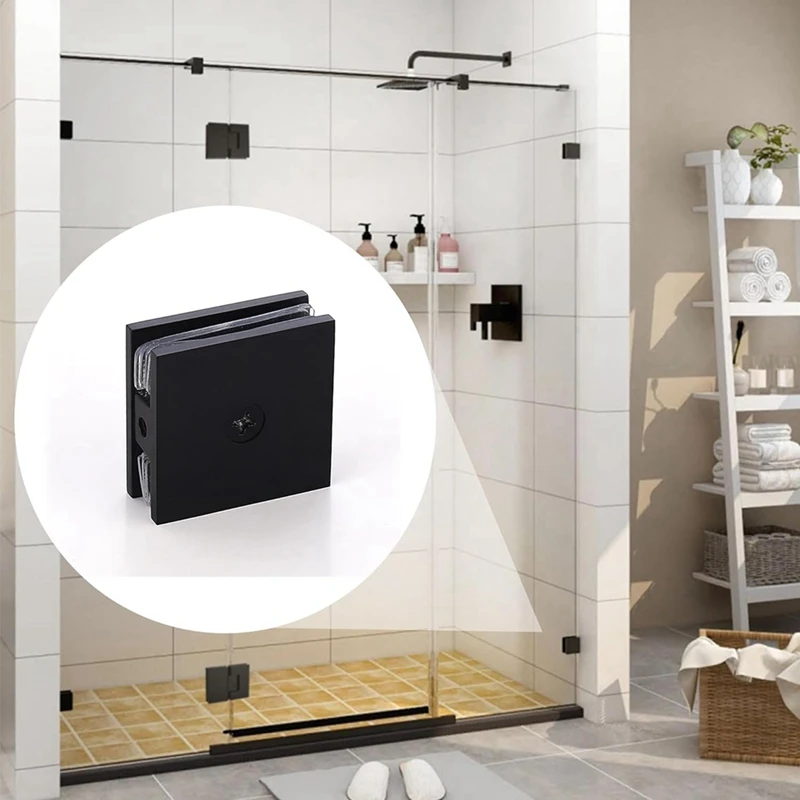 Morsetto per vetro AB15 in ottone, morsetto a U per pannello fisso in vetro, hardware per porta a schermo quadrato per bagno da 5/16 pollici a 1/2 pollici