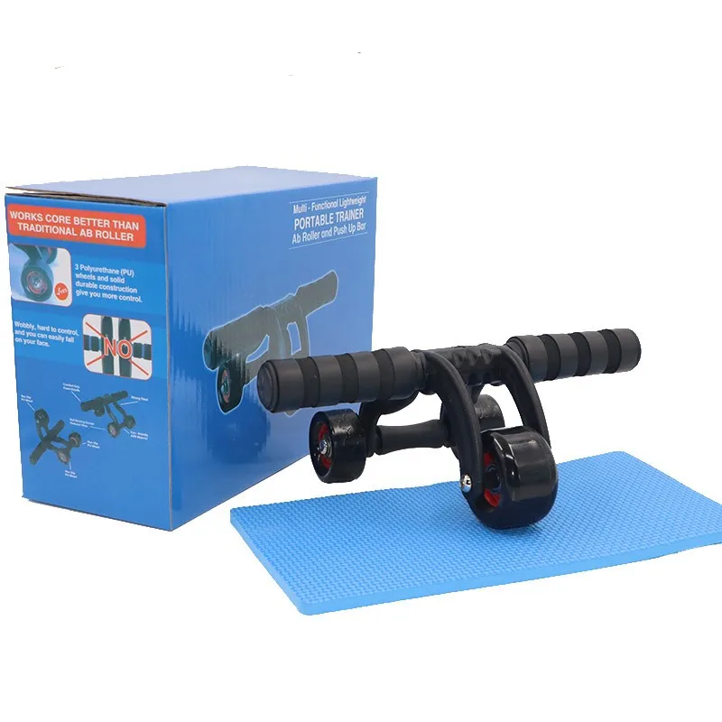 

Роликовое колесо AB для упражнений на животе, автоматический 3-колесный складной ролик для пресса для женщин и мужчин, колесо для тренировки мышц живота