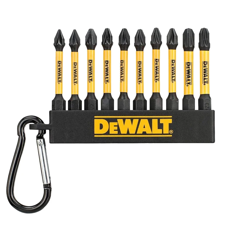 DEWALT DT7274 PZ1 PZ2 PH2 57mm FLEXTORQ Screw Driving Keyring 10PCS Multifunctional Portable Power Tool Accessories