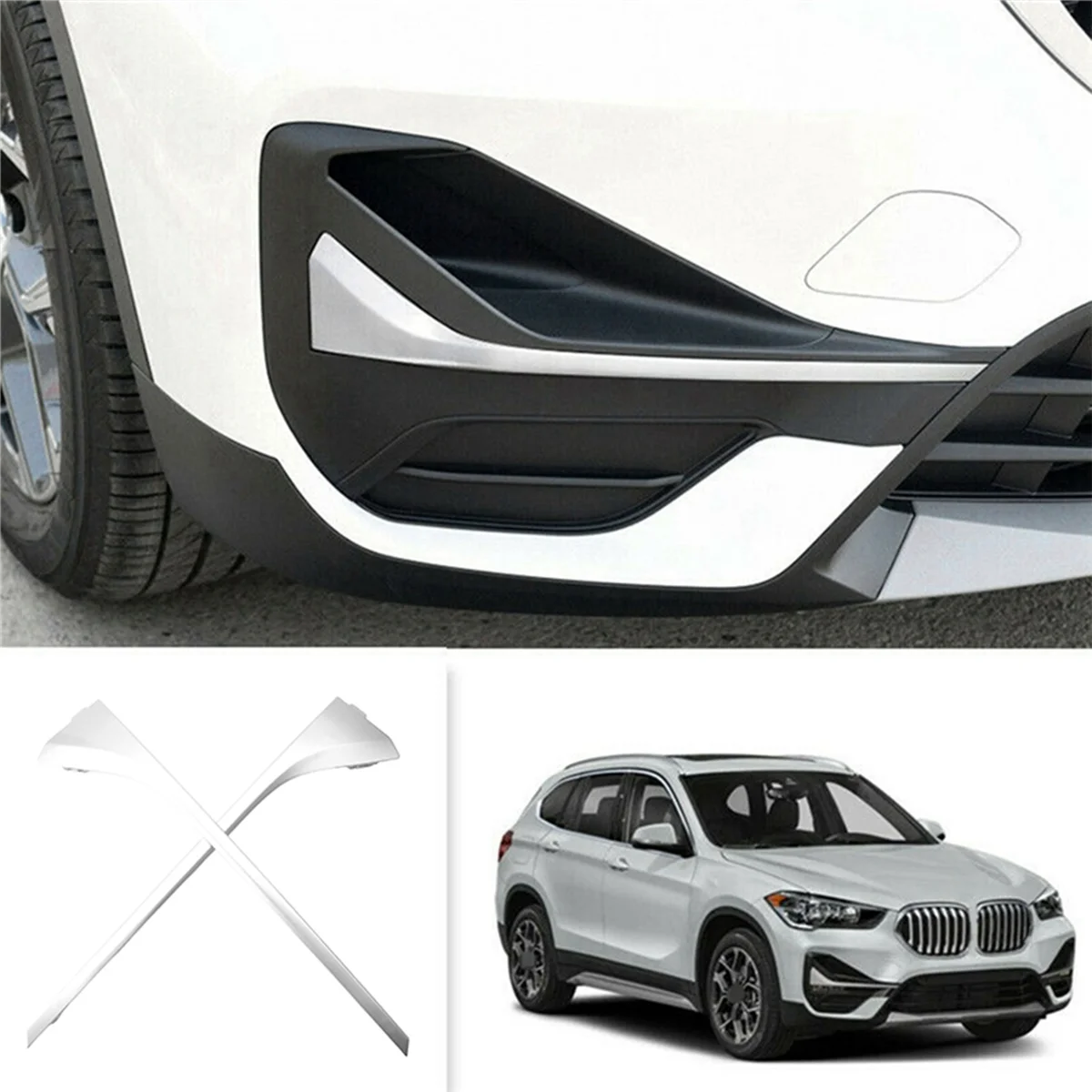 Front Bumper Fog Light Cover Trim Strips Lip Spoiler Side Cover for BMW F34 325D 328I 330D 335D 3 Series GT 2014-2019