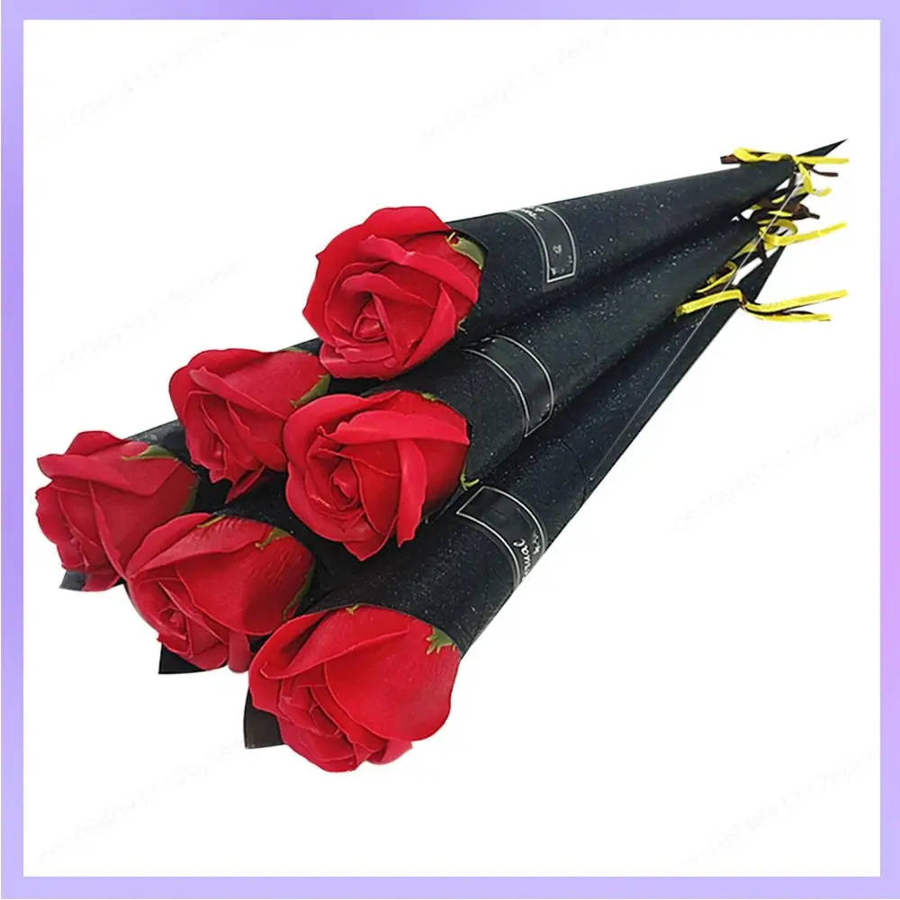 N83R 10 шт., имитация одной розы, корейская роза, мыльный цветок, подарок на день Святого Валентина, мыльные розы, одиночный искусственный мыльный цветок