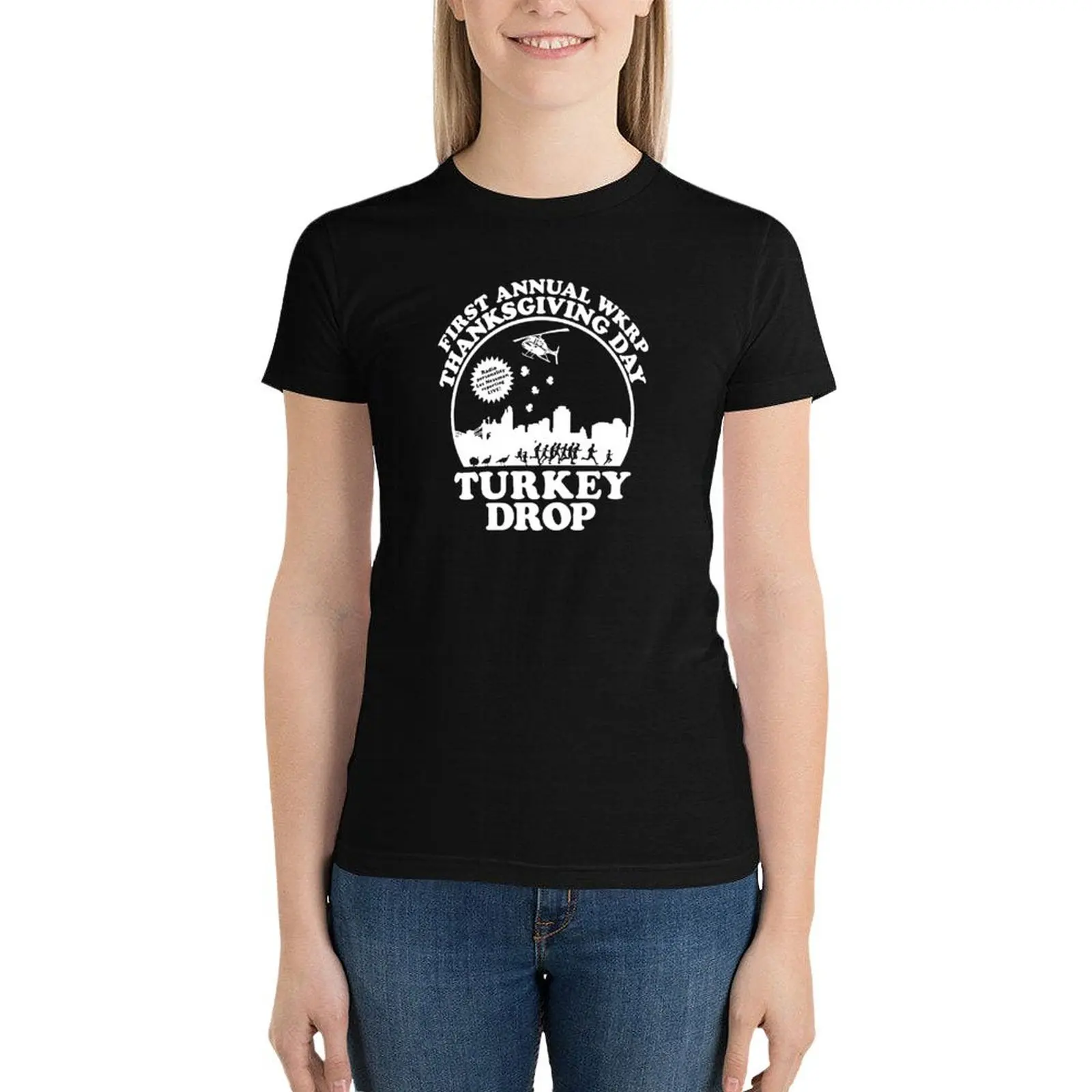 

First Annual WKRP Thanksgiving Day - Turkey Drop T-Shirt oversized graphics aesthetic clothes T-shirts for Women