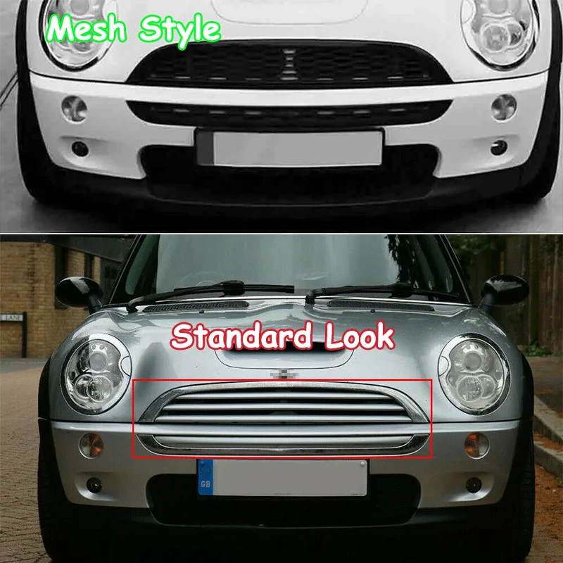 

Gloss Black Grill Replace For Mini Cooper R50 R52 R53 2-door 2002 2003 2004 2005 2006 Front Upper Lower Black Honeycomb Grille