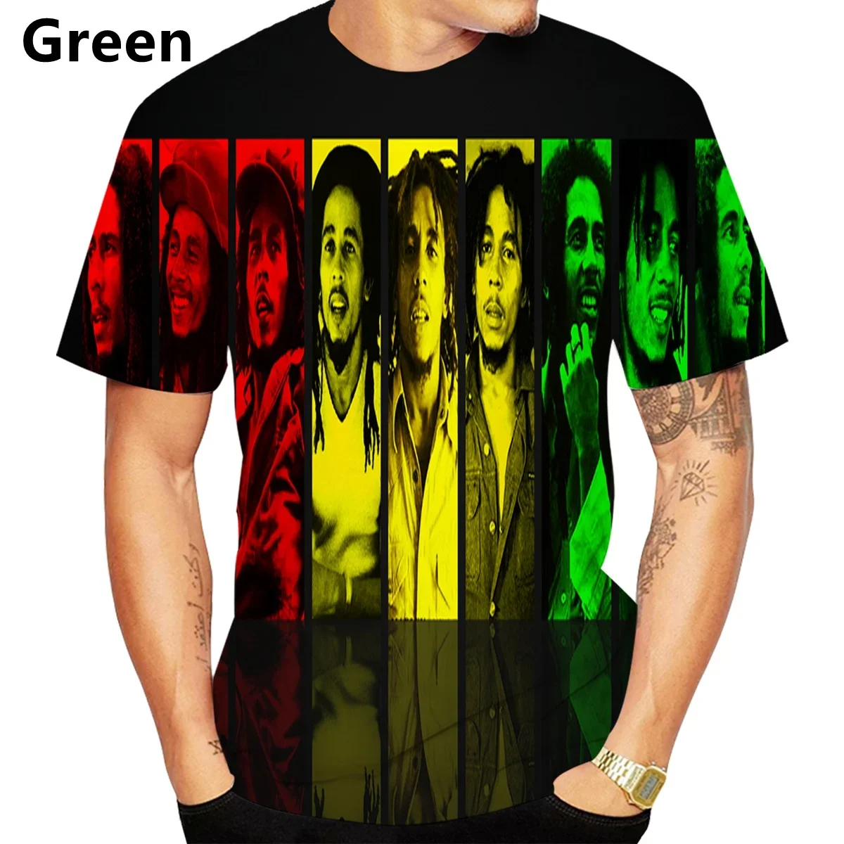 Bob Marley 3D T-shirt T Shirts for Men Women Summer Fashion Casual Short Sleeved Harajuku Top Tees